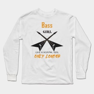 Bassista Regalo Per Donna Ragazza Musicista Chitarra Basso Long Sleeve T-Shirt